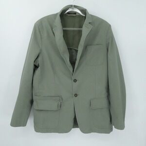 LL Bean Jacket Mens 44 T Olive Green Field Coat Utility SportingElbow‎ Patches